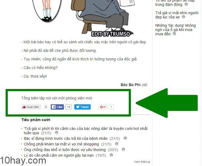 Tích hợp nút like trên website hoặc blog