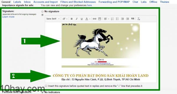 Sử dụng chữ ký trong Email