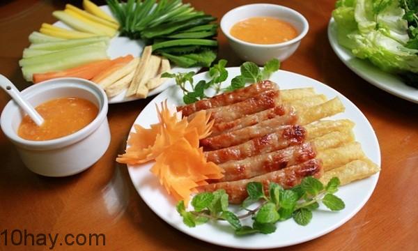 nem nướng món ngon cuốn bánh tráng 