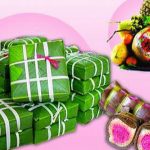 Bánh trưng và mâm quả trong dịp Tết