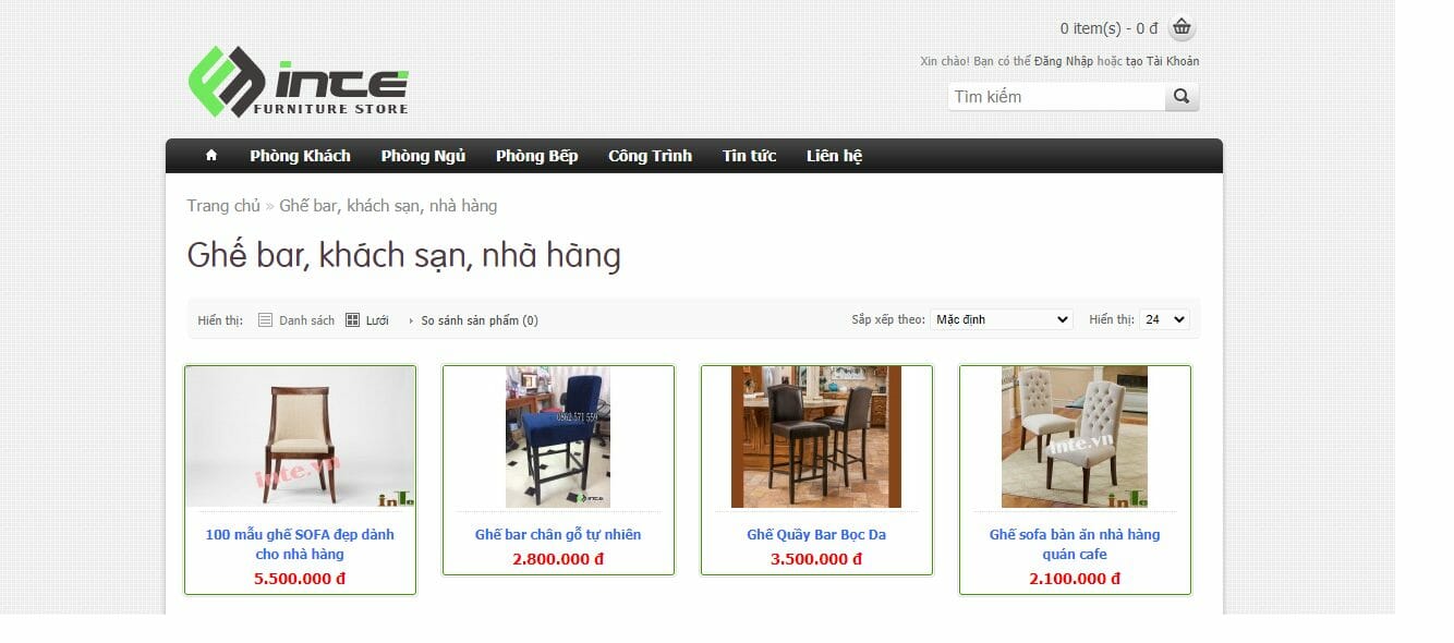 Địa chỉ mua bàn ghế nhà hàng, quán ăn Nội thất Inte